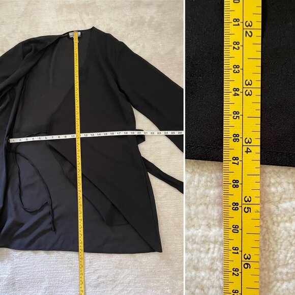 Nine and Company Womens Sheer Black Wrap Intimates Robe sz M - Picture 5 of 7